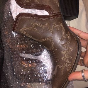 Brown western booties